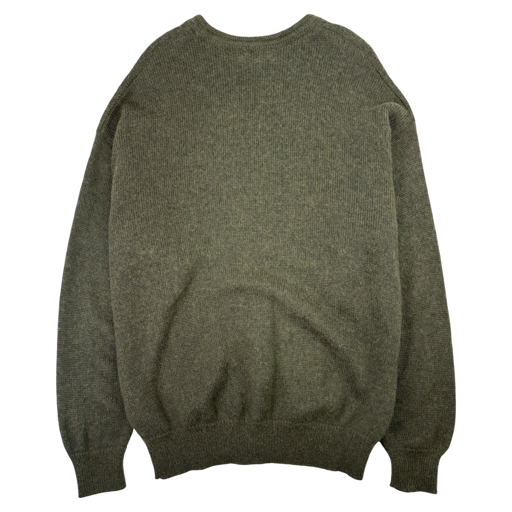 Vintage Burberry Wool Knit Sweatshirt Olive