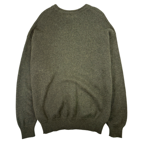 Vintage Burberry Wool Knit Sweatshirt Olive | Vintage Clothing Store Canada