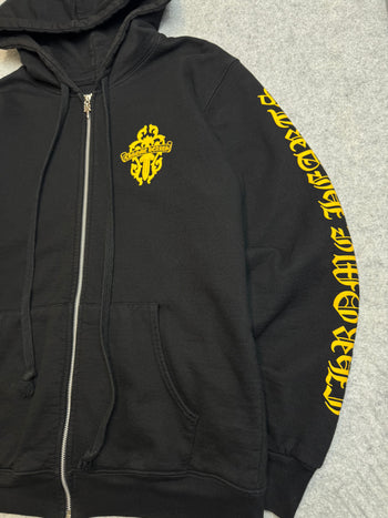 Chrome Hearts Dagger Logo Thermal Zip Up Sweater Black/Yellow
