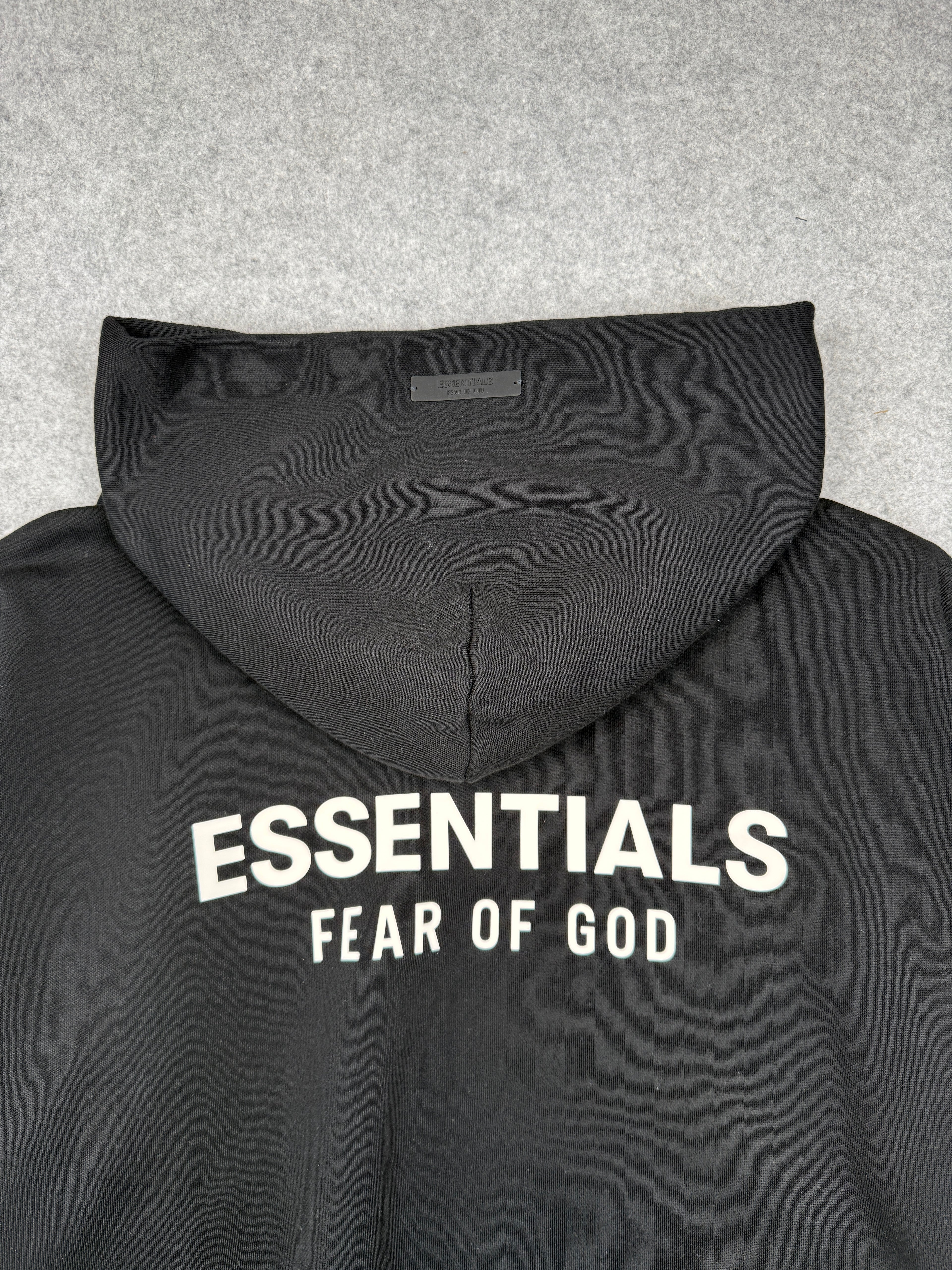 Fear Of God Essentials Logo Hoodie Black (USED)