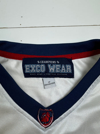 (L) Vintage 2000s Exco Wear Football Jersey White/Navy