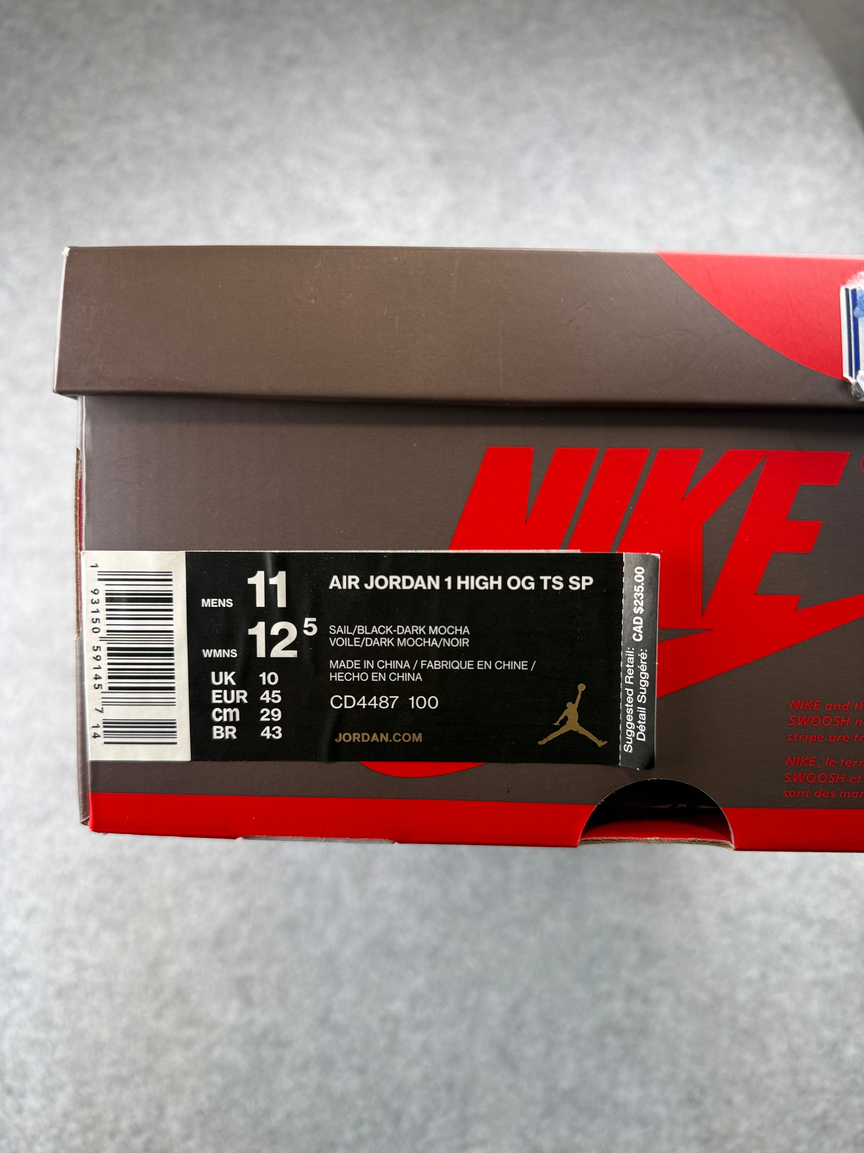 Air Jordan 1 High OG SP Travis Scott Mocha