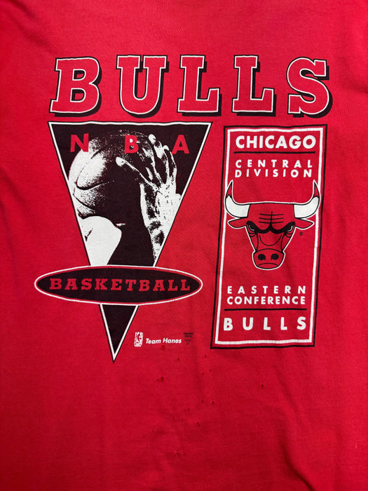 Vintage 90s Chicago Bulls Eastern Conference Tee Red | Vitnage Clothing Store Canada
