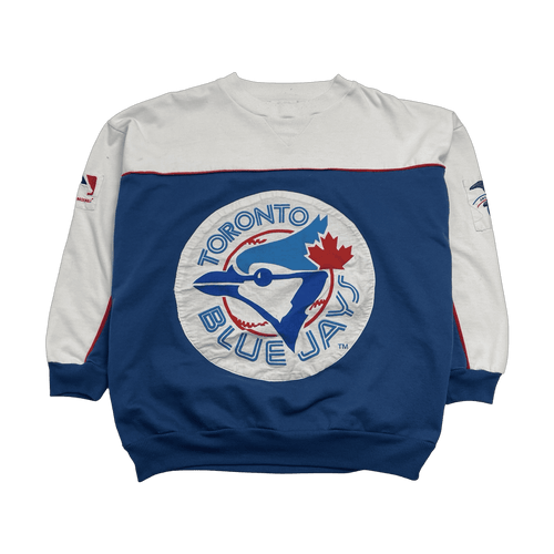 (L) Vintage Toronto Blue Jays Sweatshirt Two Tone | Vintage Clothing Store Canada