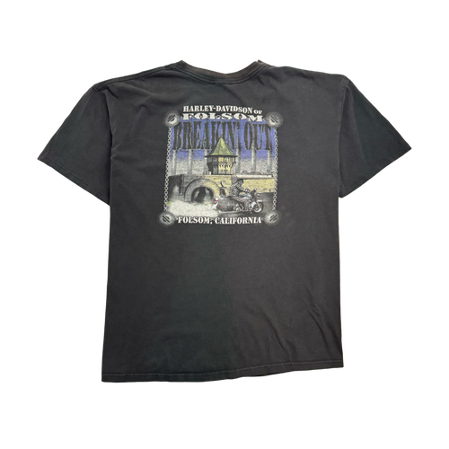 (XL) Vintage Harley Davidson Of Folsom Tee Black | Vintage Clothing Store Canada