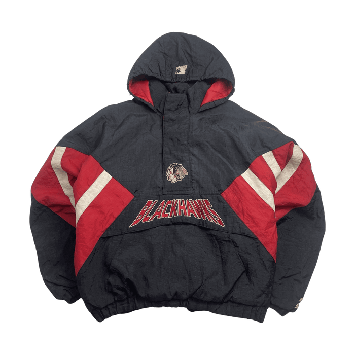 (L) Vintage Starter Chicago Blackhawks Hooded Jacket | Vitnage Clothing Store Canada