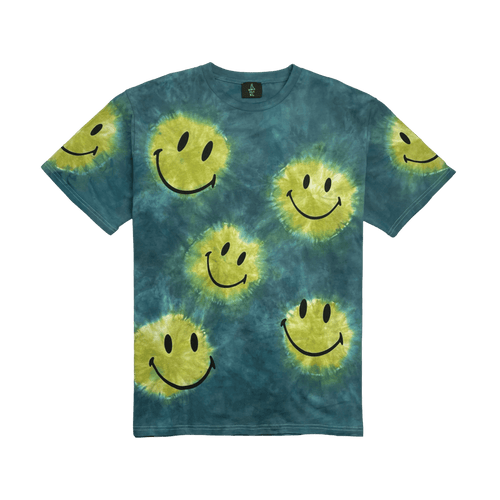 Cactus Jack x DSM Smiley Tie Dye Tee Green (USED) | Vintage Clothing Store Canada