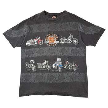 Vintage Harley Davidson 90th Anniversary Bikes Tee Black