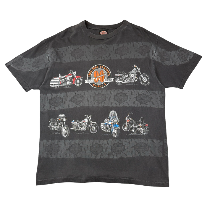 Vintage Harley Davidson 90th Anniversary Bikes Tee Black | Vitnage Clothing Store Canada