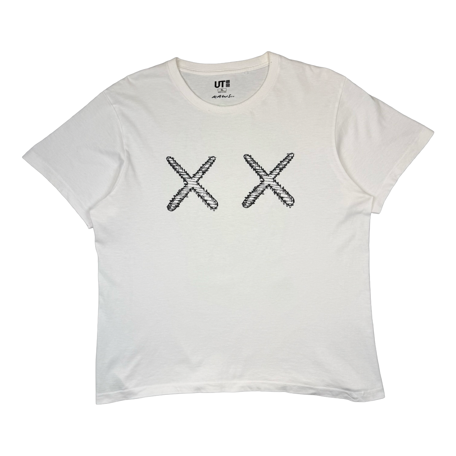 KAWS x Uniqlo Green Skeleton Tee White (USED)