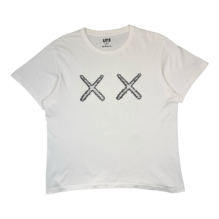 KAWS x Uniqlo Green Skeleton Tee White (USED) | Vitnage Clothing Store Canada