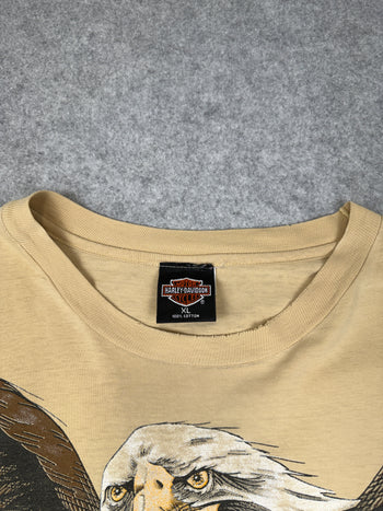 Vintage Harley Davidson Swooping Eagle Tee Beige