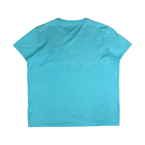 Moncler Multi Logo Tee Light Blue (USED) | Vintage Clothing Store Canada