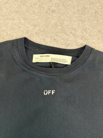 Off White x SSENSE Diagonal Spray Paint Tee Black (USED)