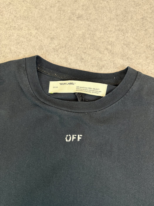 Off White x SSENSE Diagonal Spray Paint Tee Black (USED) | Vitnage Clothing Store Canada