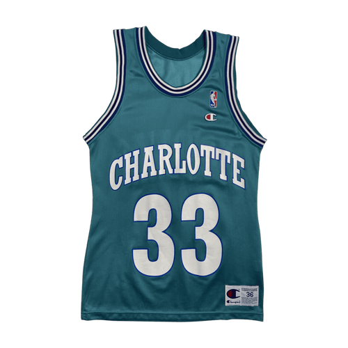 (S) Vintage Alonzo Mourning Charlotte Champion Jersey Teal | Vintage Clothing Store Canada