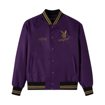 OVO Playboy Satin Varsity Jacket Purple