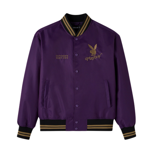 OVO Playboy Satin Varsity Jacket Purple | Vintage Clothing Store Canada