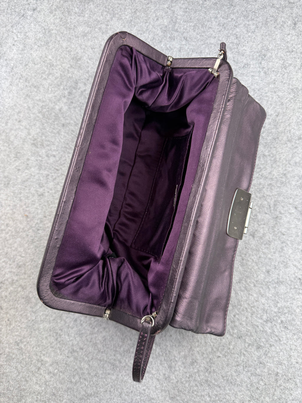 Miu Miu Vitello Lux Matelasse Flap Pochette Purple