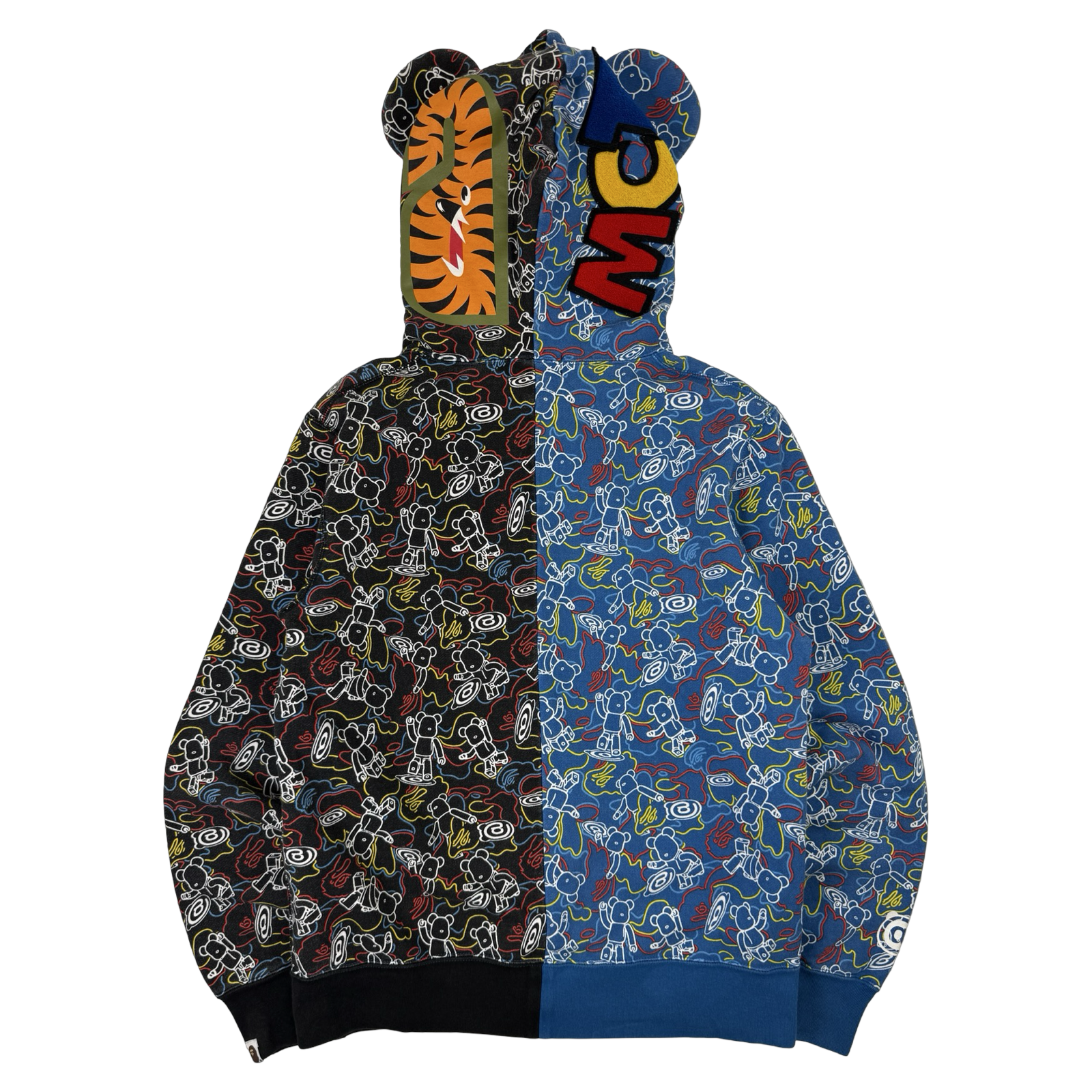 BAPE x Medicom Toy Bearbrick Shark Full Zip Up Sweater (USED)
