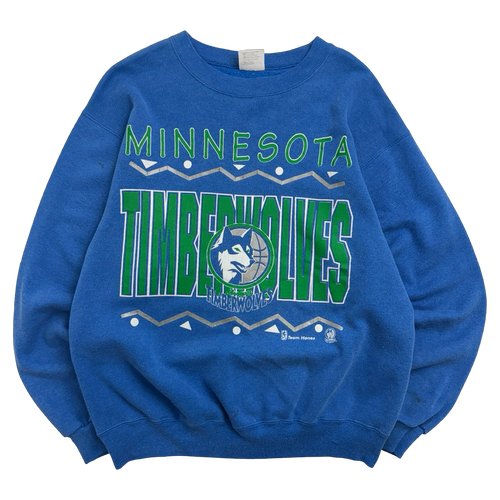 Vintage 1990's Minnesota Timberwolves Sweatshirt Blue | Vintage Clothing Store Canada