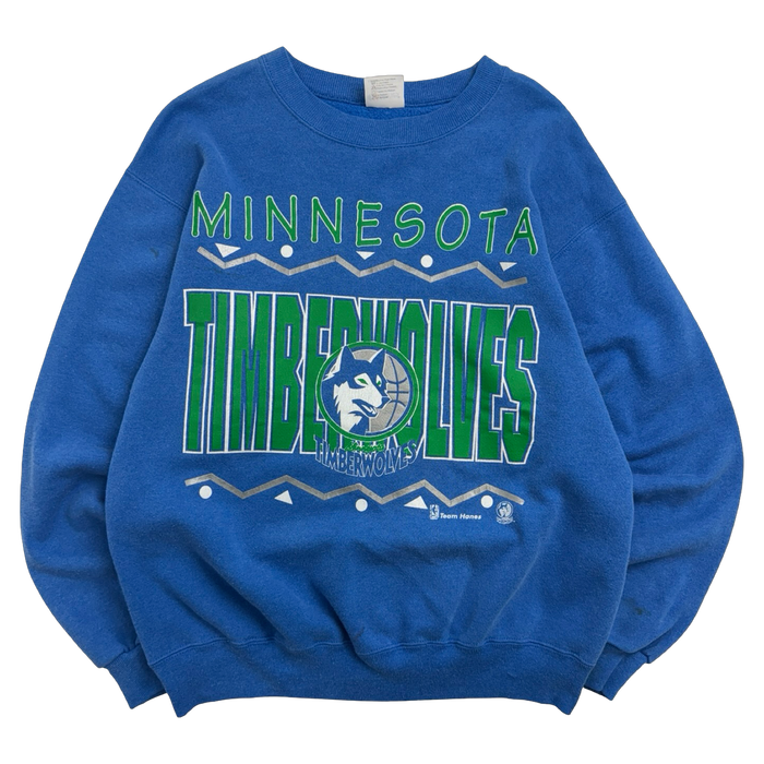 Vintage 1990's Minnesota Timberwolves Sweatshirt Blue | Vitnage Clothing Store Canada
