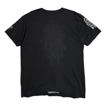 Chrome Hearts Sleeve Script Multi Cross Pocket Tee Black