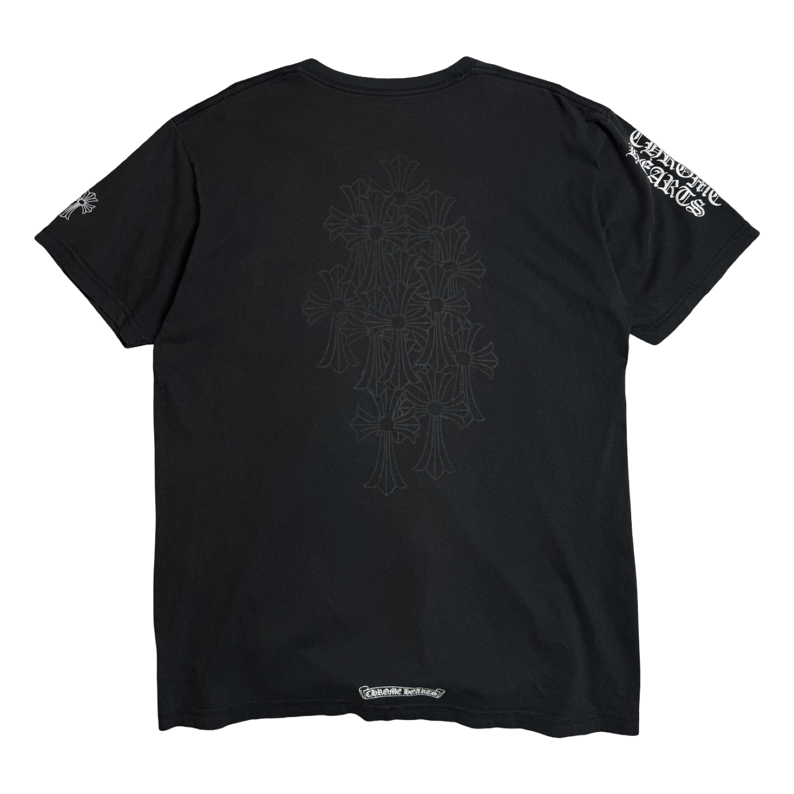 Chrome Hearts Sleeve Script Multi Cross Pocket Tee Black