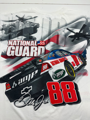 (XXL) Vintage Dale Jr. National Guard Nascar Racing Tee White