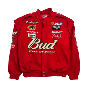 Vintage Bud King Of Beers Nsscar Racing Jacket Red