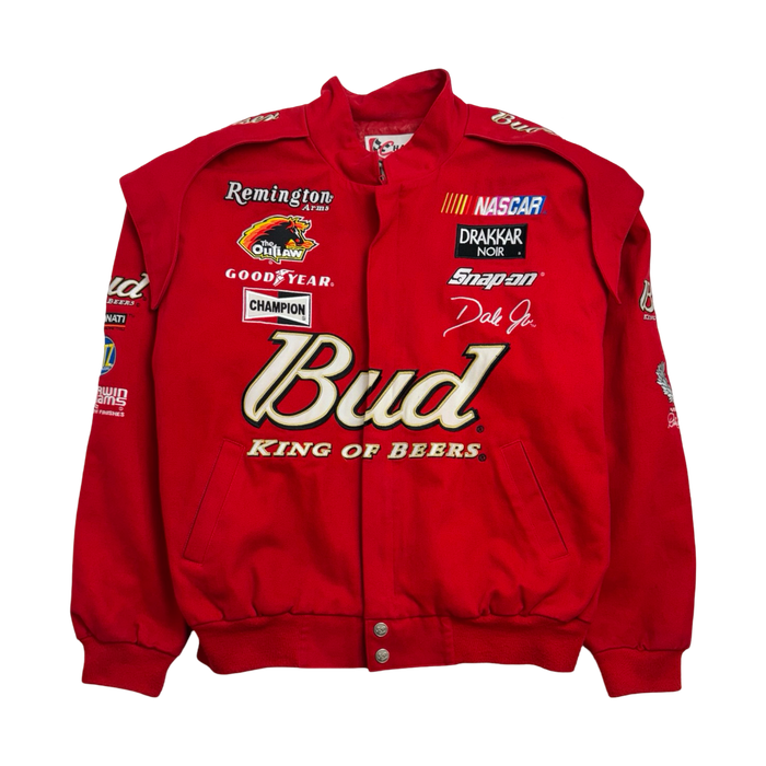 Vintage Bud King Of Beers Nsscar Racing Jacket Red | Vitnage Clothing Store Canada