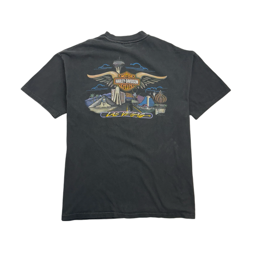 (XL) Vintage 90s Las Vegas Harley Davidson Tee Black | Vintage Clothing Store Canada