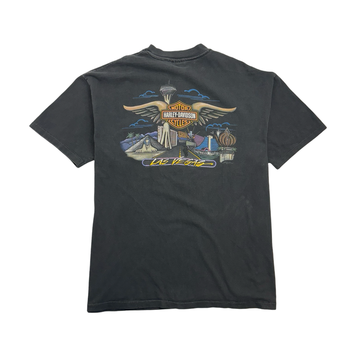 (XL) Vintage 90s Las Vegas Harley Davidson Tee Black | Vitnage Clothing Store Canada