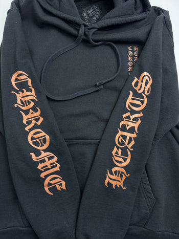 Chrome Hearts Vertical Logo FU Hoodie Black/Brown (USED)