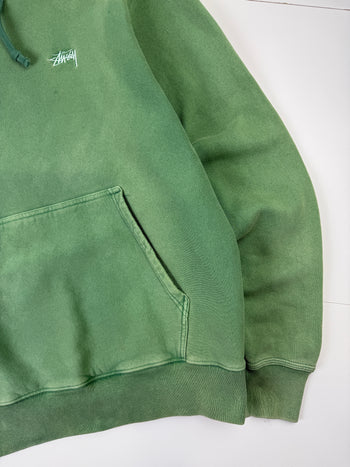Stussy Basic Logo Hoodie Green (USED)