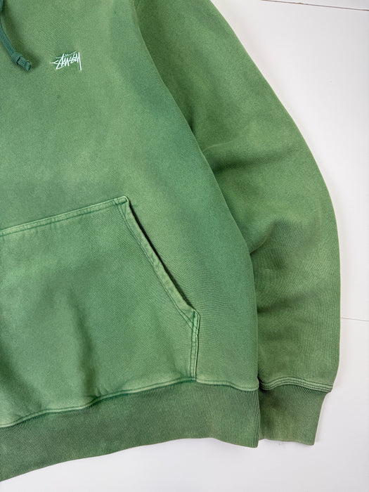 Stussy Basic Logo Hoodie Green (USED) | Vitnage Clothing Store Canada