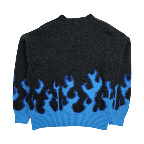 (S) Vintage Flames Knit Sweatshirt Black | Vintage Clothing Store Canada