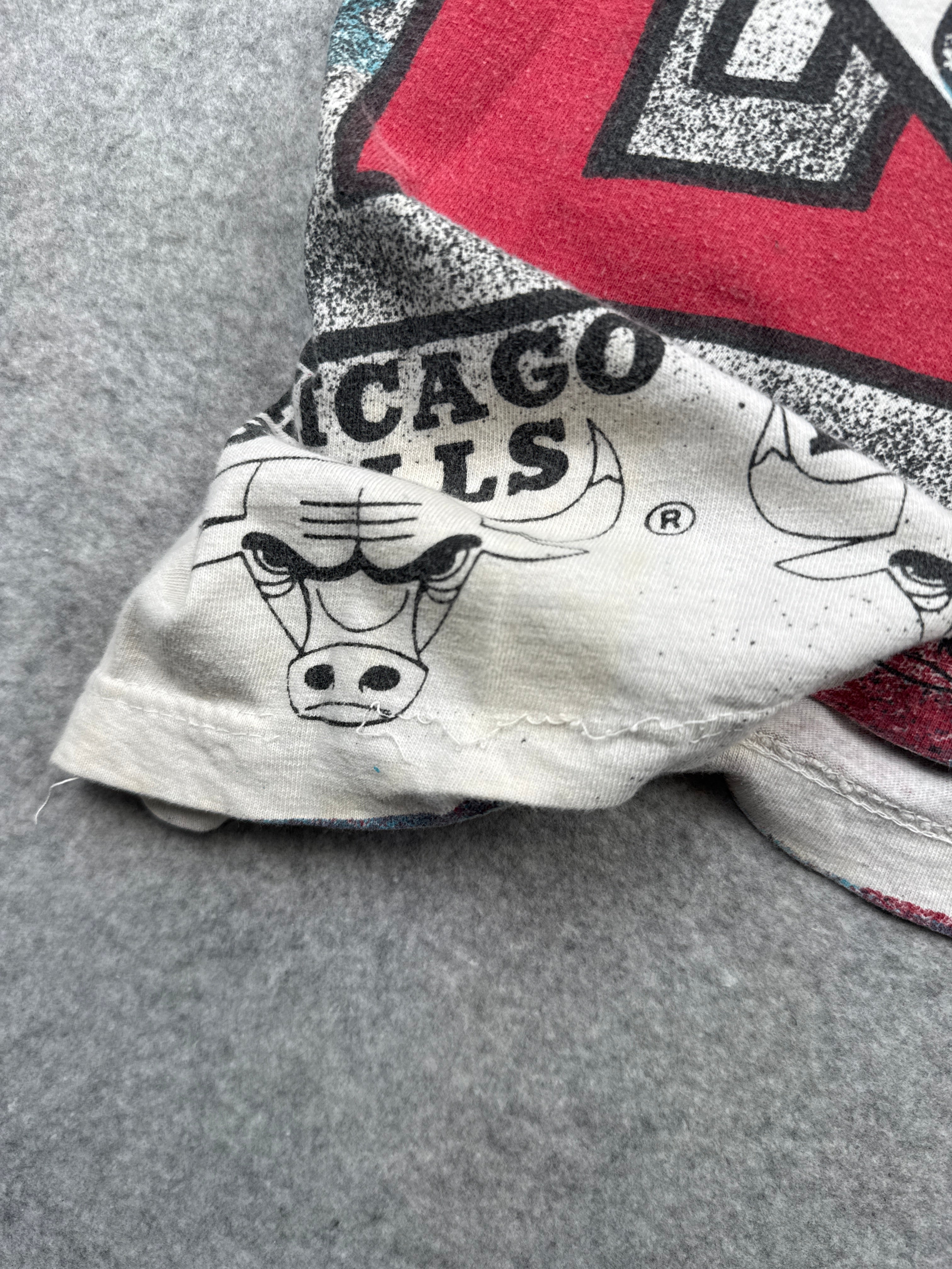 Vintage 90's Chicago Bulls AOP Tee Red