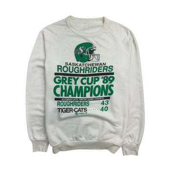 (S) Vintage '89 Sask. Roughriders Championship Sweatshirt White