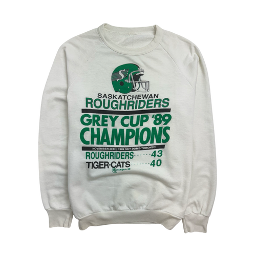 (S) Vintage '89 Sask. Roughriders Championship Sweatshirt White | Vintage Clothing Store Canada