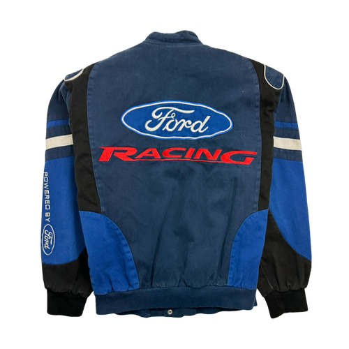 (M) Vintage Jeff Hamilton Ford Racing Jacket Blue | Vintage Clothing Store Canada