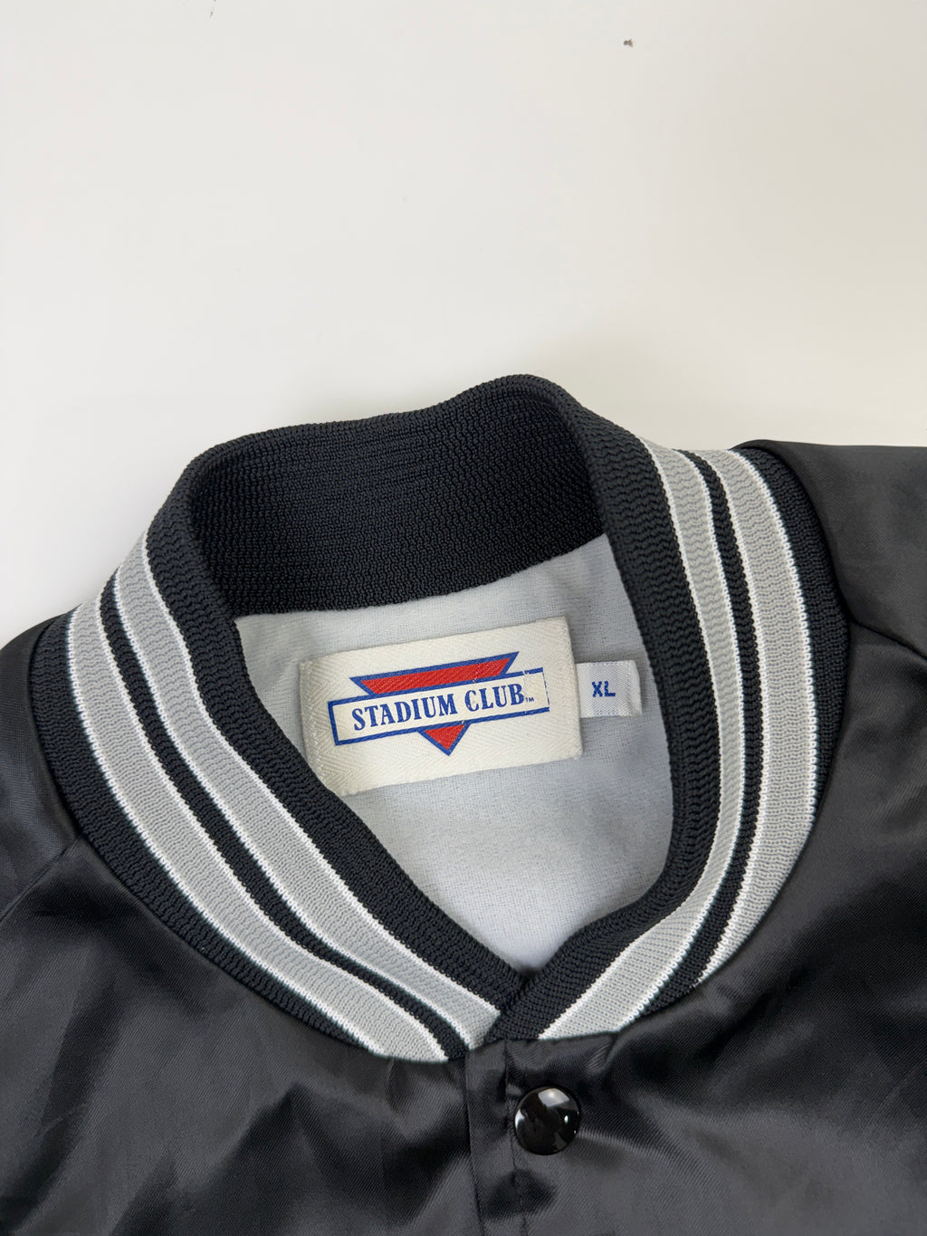 Vintage Oakland Raiders Satin Bomber Jacket Black