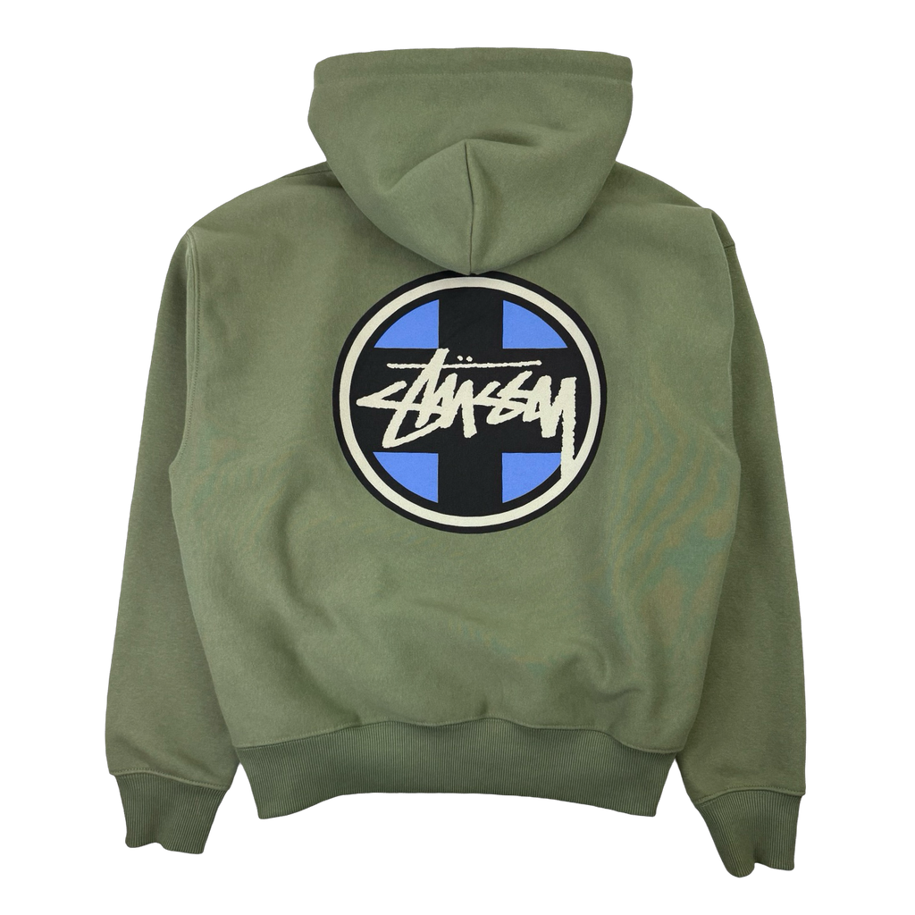 Stussy Cross Dot Hoodie Olive (USED)