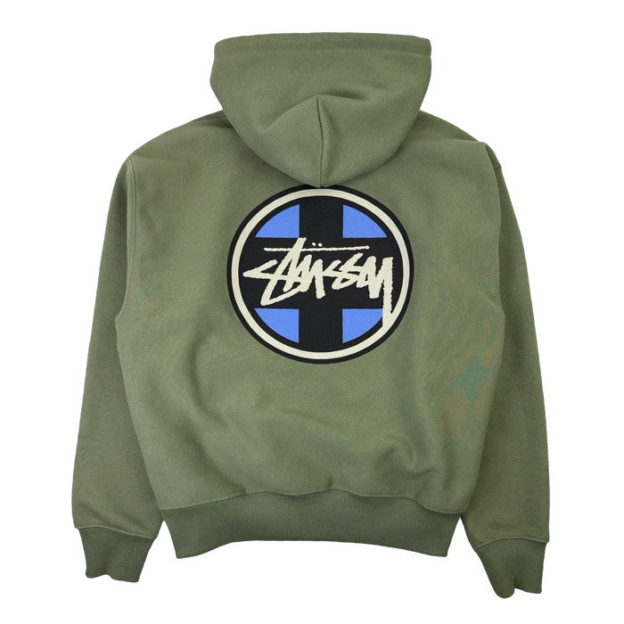 Stussy Cross Dot Hoodie Olive (USED) | Vitnage Clothing Store Canada