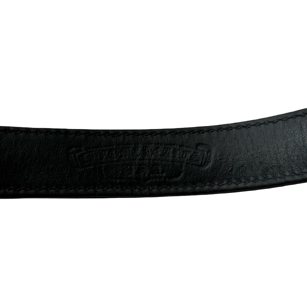 Chrome Hearts Black Leather Plus Ball Bracelet Adjustable