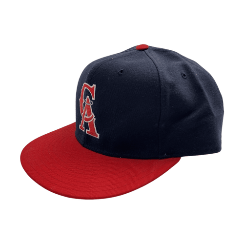 Vintage 90s MLB LA Angels Fitted Hat Navy/Red | Vintage Clothing Store Canada