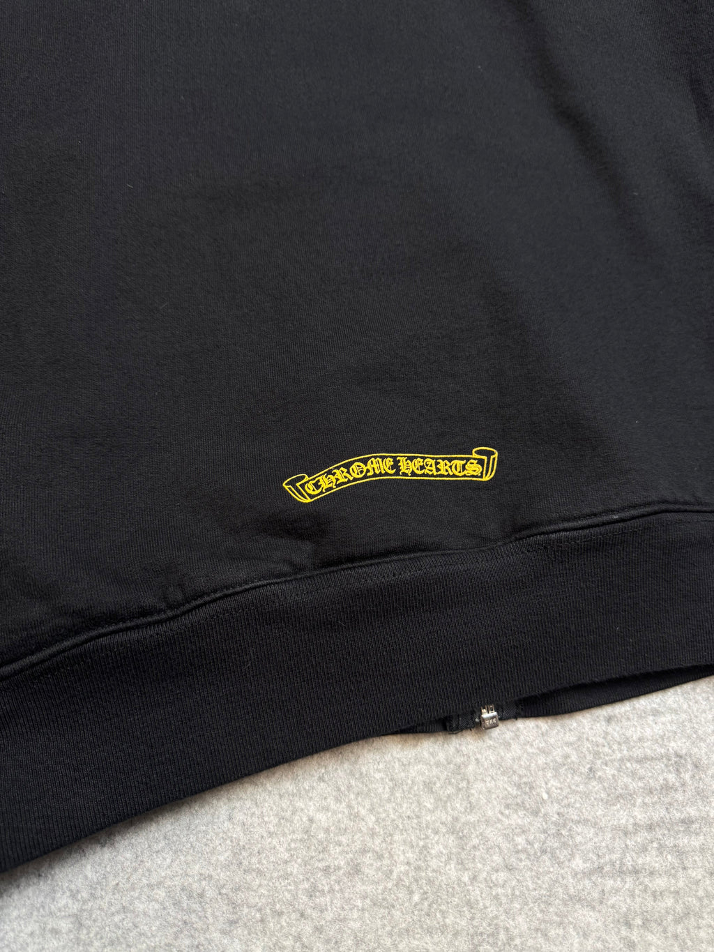 Chrome Hearts Dagger Logo Thermal Zip Up Sweater Black/Yellow