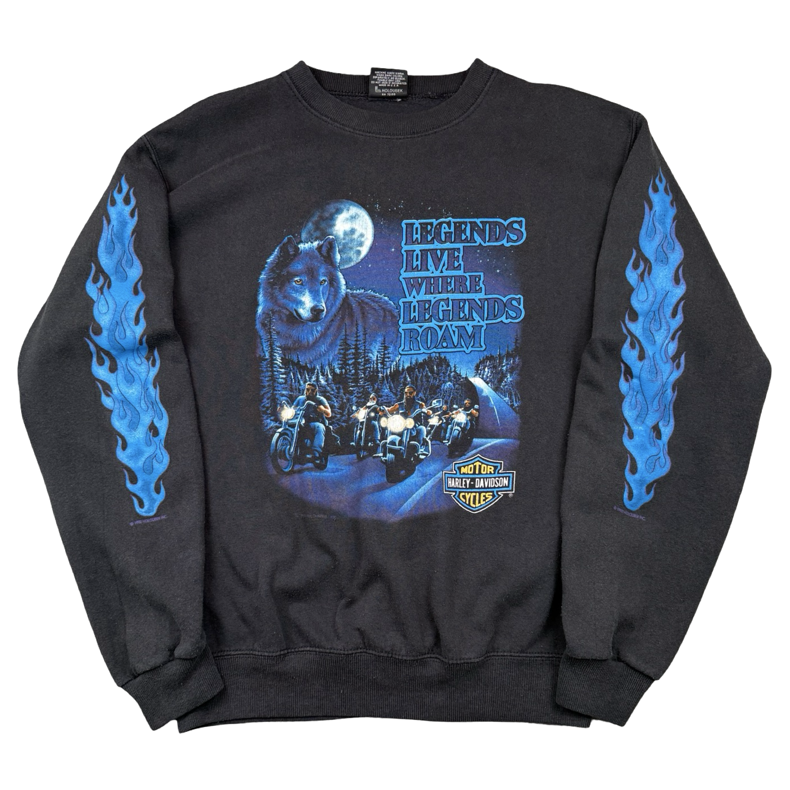 Vintage Harley Davidson Legends Live Where Legends Roam Sweatshirt Black