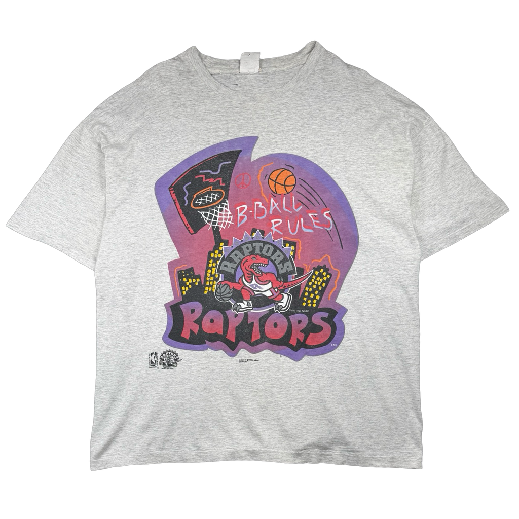 Vintage Toronto Raptors B-Ball Rules Tee Grey