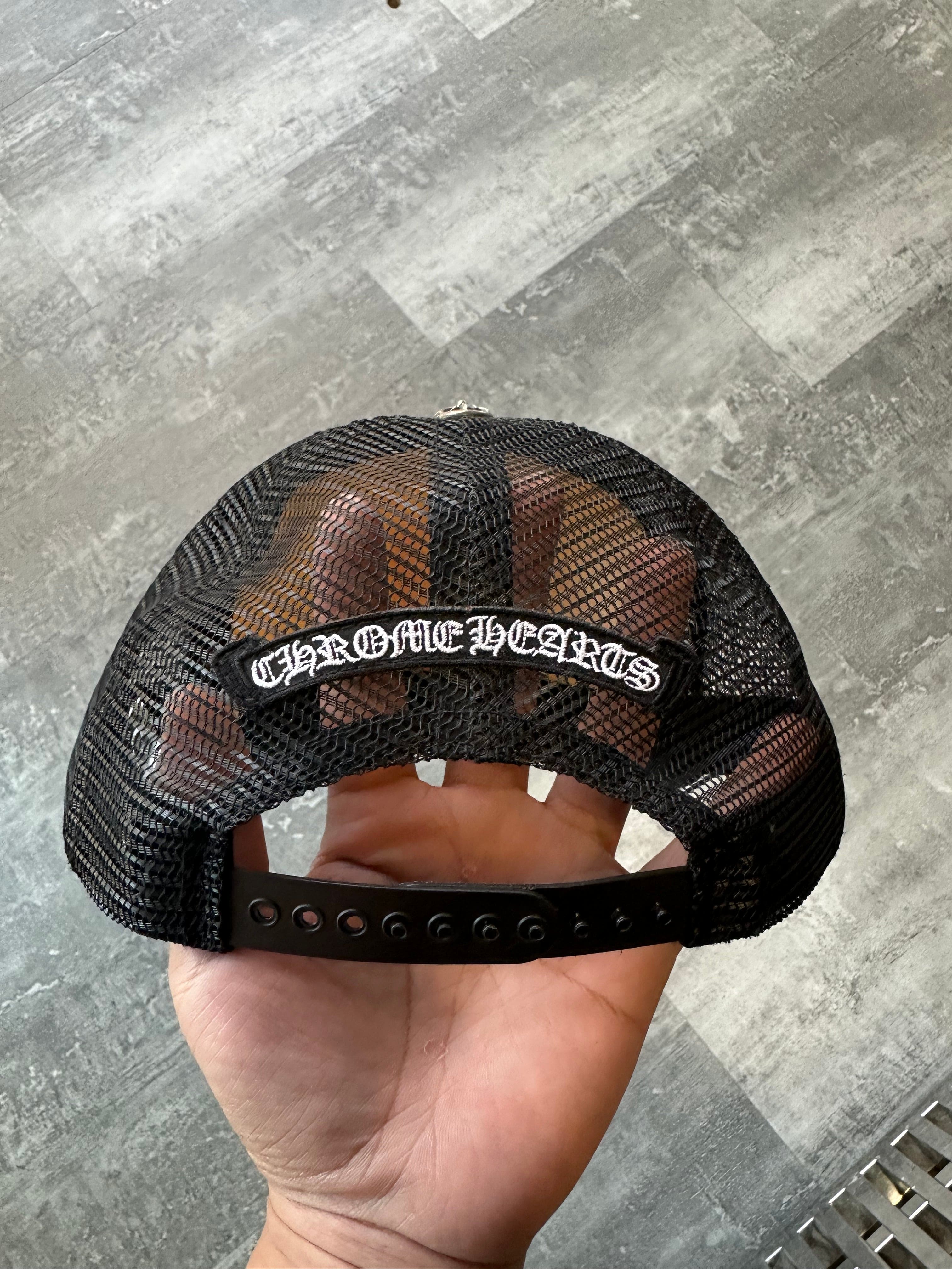Chrome Hearts Eyechart Trucker Hat Black/White
